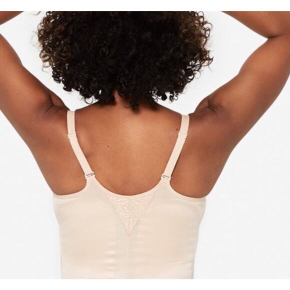 Ruby Ribbon Lace Full Support Cami 44 Beige Style #3024 Adjustable Shape Wear - Picture 8 of 14